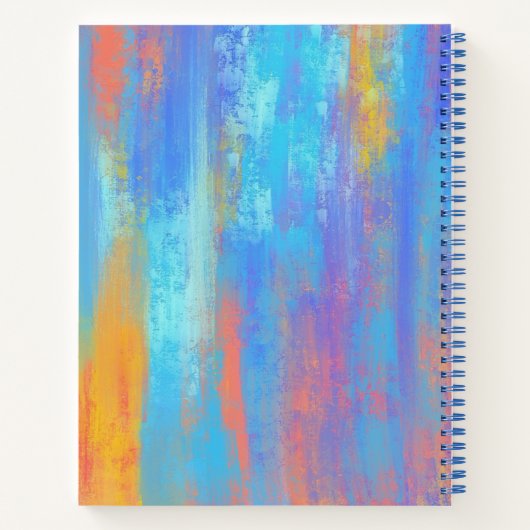 Carnet Bleu Abstrait et orange (Dos)