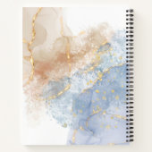 Carnet Bleu Abstrait, Taupe et Or (Dos)
