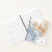 Carnet Bleu Abstrait, Taupe et Or (Intérieur)