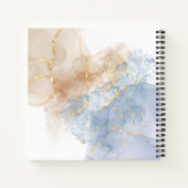 Carnet Bleu Abstrait, Taupe et Or (Dos)