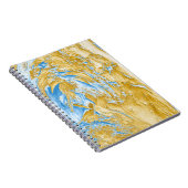 Carnet Bleu Abstrait : Touches dorées. (Côté Droit)