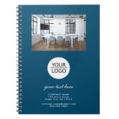 Carnet Bleu Ajouter votre logo Promotion du texte personn (Devant)