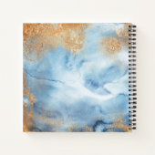 Carnet Bleu Aquarelle Nom Abstrait Script (Dos)