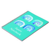 Carnet bleu arc-en-ciel rétro turquoise (Côté gauche)