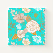 Carnet Bleu aux tons beiges Fleur (Dos)