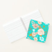 Carnet Bleu aux tons beiges Fleur (Intérieur)
