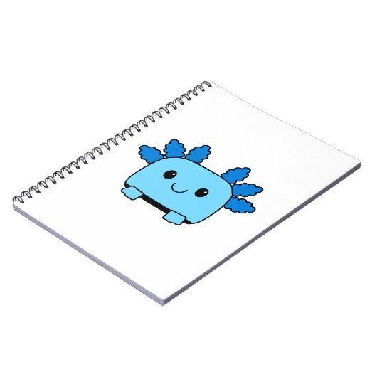 Carnet bleu Axolotl mignon (Côté gauche)