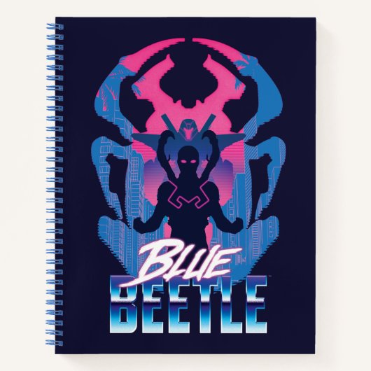 Carnet Bleu Beetle Rétrowave contre graphique (Devant)