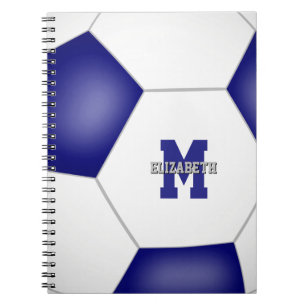 Carnet bleu blanc équipe couleurs filles garçons soccer