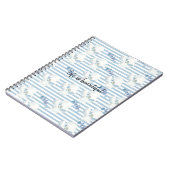 Carnet Bleu blanc Fleur Eucalyptus raypes (Côté gauche)