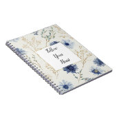 Carnet Bleu Blanc Floral (Côté Droit)