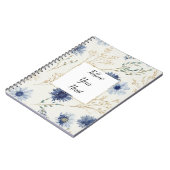 Carnet Bleu Blanc Floral (Côté gauche)
