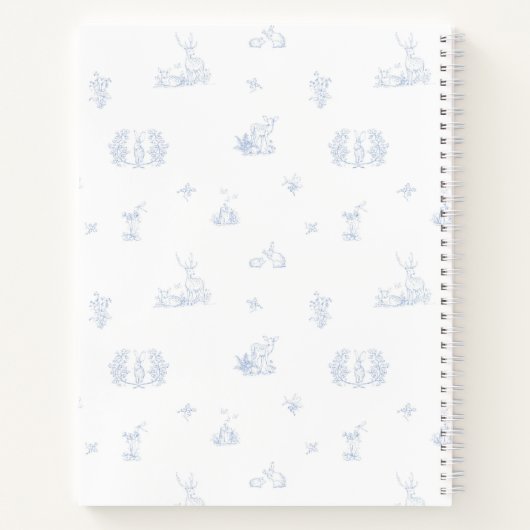 Carnet Bleu Blanc Forêt Toile (Dos)