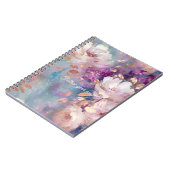 Carnet Bleu Blanc Or Violet Floral (Côté gauche)