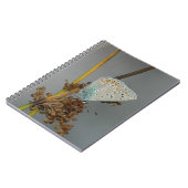 Carnet Bleu blanc orange avec points noirs Papillon (Côté gauche)