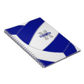 Carnet bleu blanc personnalisé filles garçons volley-ball (Côté Droit)