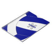 Carnet bleu blanc personnalisé filles garçons volley-ball (Côté gauche)