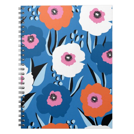Carnet Bleu Blanc Rouge : Scandinave Florale. (Devant)