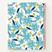 Carnet Bleu bleu tropical modèle floral (Dos)