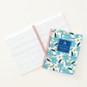 Carnet Bleu bleu tropical modèle floral (Intérieur)