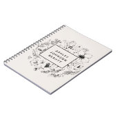 Carnet Bleu botanique moderne et noir (Côté gauche)