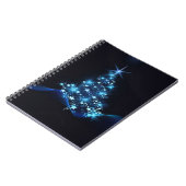 Carnet Bleu brillant des étoiles sur l'arbre de Noël fonc (Côté gauche)