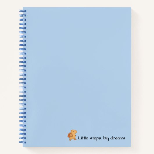 Carnet Bleu Capybara - Petites Etapes Grands Rêves (Devant)