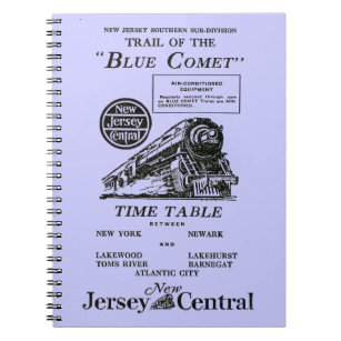 Carnet bleu central de train de comète de New