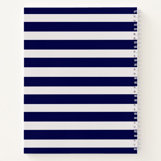 Carnet Bleu Chic et blanc fractionné (Dos)