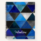 Carnet Bleu chic gris turquoise (Devant)