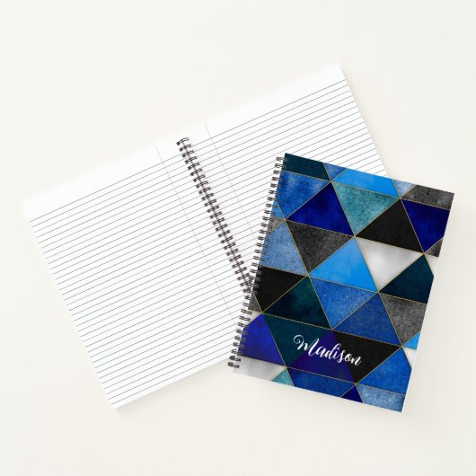 Carnet Bleu chic gris turquoise (Intérieur)