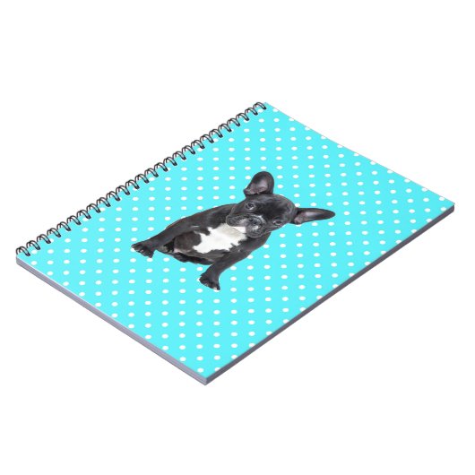 Carnet Bleu Chien à Chien à Chien Bleu Pois mignon (Côté gauche)