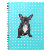 Carnet Bleu Chien à Chien à Chien Bleu Pois mignon (Devant)