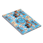 Carnet Bleu chien chiot mignon (Côté Droit)