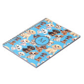 Carnet Bleu chien chiot mignon (Côté gauche)