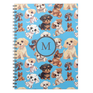 Carnet Bleu chien chiot mignon