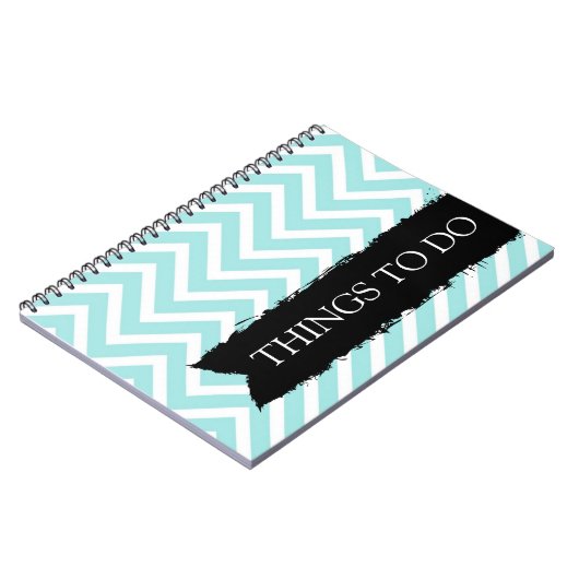 Carnet Bleu clair Chevron choses à faire (Côté gauche)