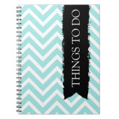 Carnet Bleu clair Chevron choses à faire (Devant)