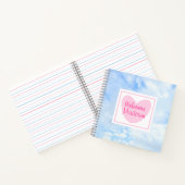 Carnet Bleu clair et rose Coeur bébé fille Douche (Intérieur)