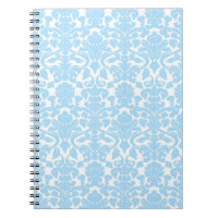 Carnet bleu-clair floral fleuri vintage