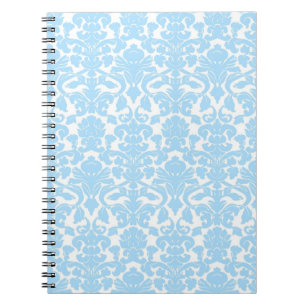 Carnet bleu-clair floral fleuri vintage
