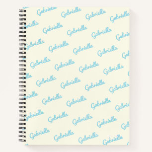 Carnet Bleu clair mou Nom de script personnalisé Esquiss