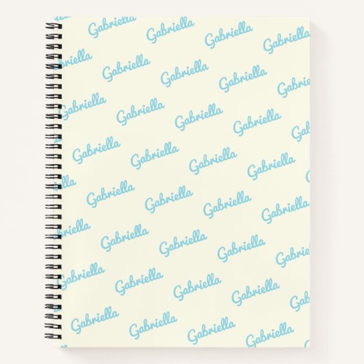 Carnet Bleu clair mou Nom de script personnalisé Esquisse (Devant)