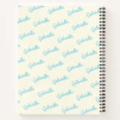 Carnet Bleu clair mou Nom de script personnalisé Esquisse (Dos)