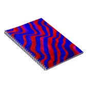 Carnet Bleu clair, texture rouge avec lignes rouges. Dégr (Côté Droit)