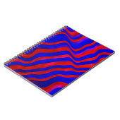 Carnet Bleu clair, texture rouge avec lignes rouges. Dégr (Côté gauche)