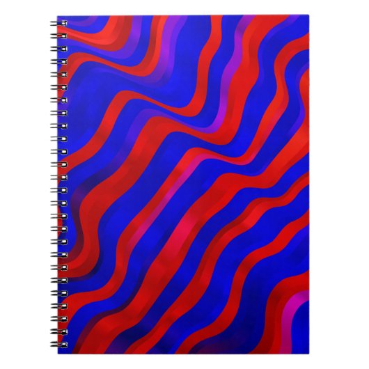 Carnet Bleu clair, texture rouge avec lignes rouges. Dégr (Devant)