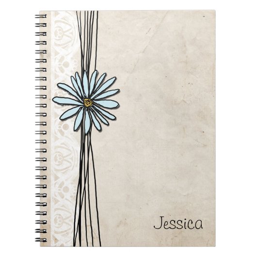 Carnet Bleu clair Vintage (Devant)