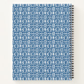 Carnet Bleu Classique Avec Motif Crochet Blanc (Dos)