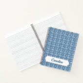 Carnet Bleu Classique Avec Motif Crochet Blanc (Intérieur)